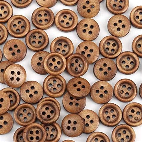 SiAura Material Lot de 10 boutons en bois ronds marron lasiers Ø 25