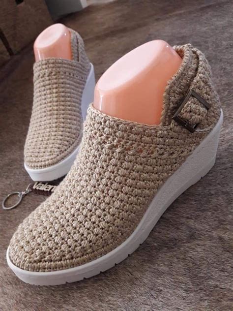 Venta Zapato Tejido A Crochet Para Dama En Stock