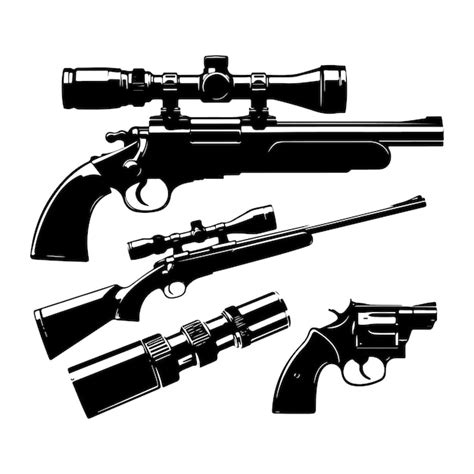 Hunting Gun Silhouette Vector Premium AI Generated Vector