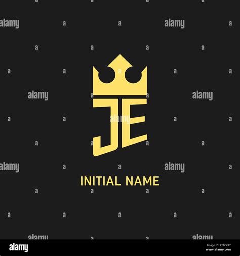 Monogram JE Logo Shield Crown Shape Elegant And Luxury Initial Logo