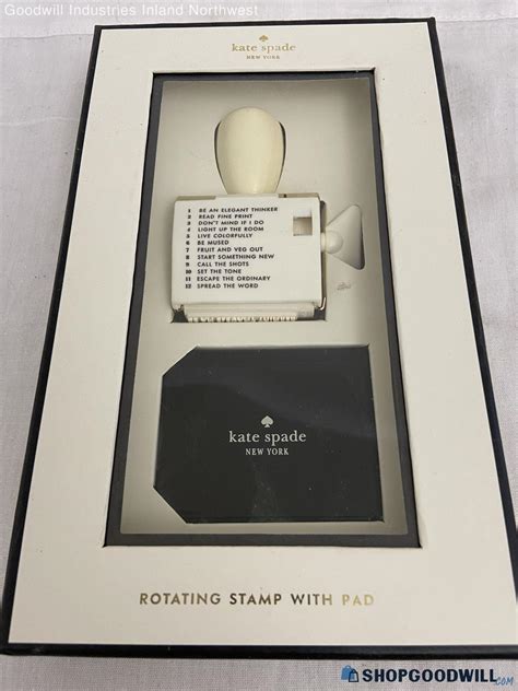 Iob Kate Spade New York Rotating Stamp With Black Ink Stamp Ink Pad