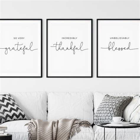 Grateful Thankful Blessed Sign Etsy