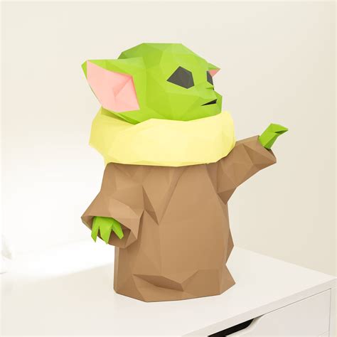 Baby Yoda Star Wars Papercraft Origami Diy Paper Craft Etsy España