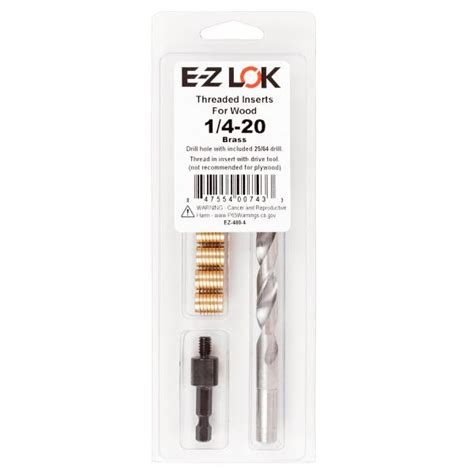 E Z Knife Threaded Insert Installation Kit For Hard Wood Brass