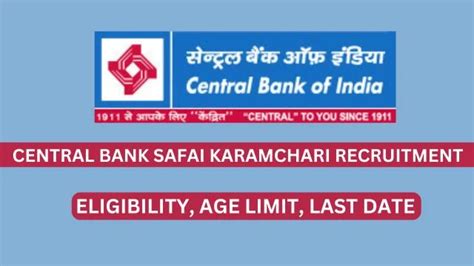 Central Bank Safai Karamchari Recruitment 2024 484 Post Apply Online