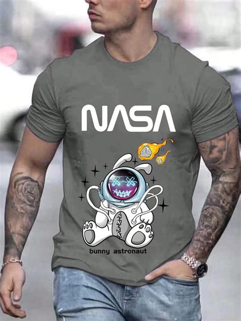 Manfinity Hypemode Men Astronaut Letter Graphic Tee Shein Usa