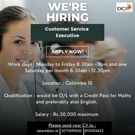 Customer Service Executive Job Vacancies In Sri Lanka Ceylon Vacancy