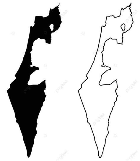 Simple Map Of Israel No Palestine With Filled And Outline Versions