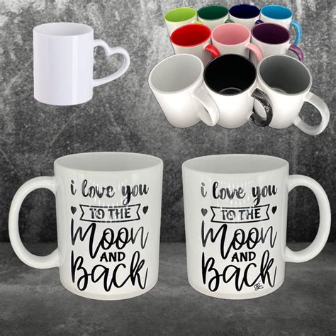 Herz Tasse I Love You To The Moon Individuell Personalisierbar Paar