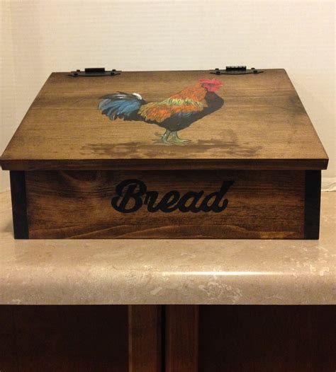 Bread Box Rooster Bread Box Wooden Bread Box Rooster Decor Rooster