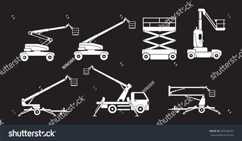 Lifting Machine Icons Sets Vector Illustration Stock Vector Royalty