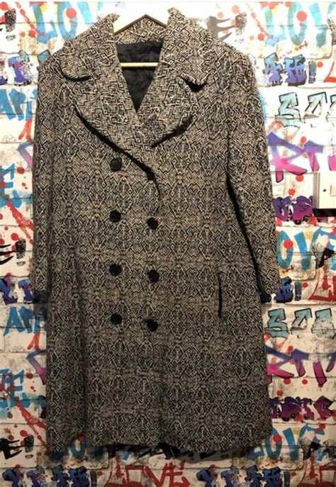 80s Welsh Wool Style Double Breasted Coat Gem