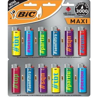 Isqueiro Descartavel Bic Maxi Basics Cartela C 12un Bic Shopee Brasil