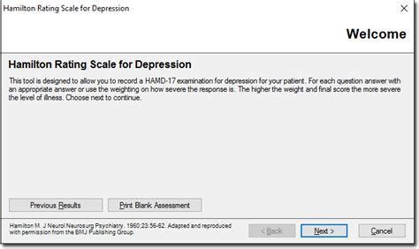 Hamilton Rating Scale For Depression