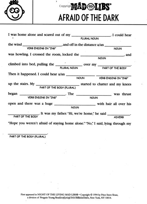 Printable Funny Mad Libs