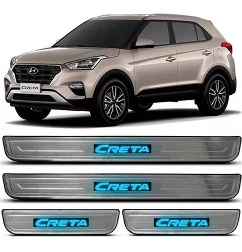 Soleira Iluminada Led Aço Inox Escovado Hyundai Creta 2020 Frete grátis