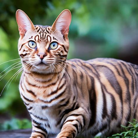 Premium Ai Image Bengal Cat Outdoor