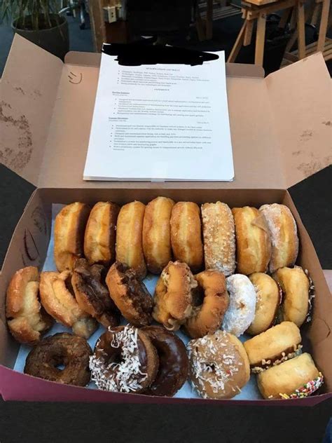 An Imgurian Brought Us A Box Of Donuts With His Resume Attached He Got