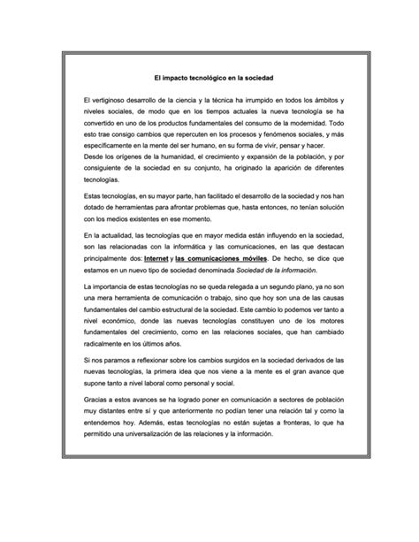 El impacto tecnológico en la sociedad - Innovación En Empresas