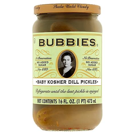 Bubbies Baby Kosher Dill Pickles 16 Fl Oz