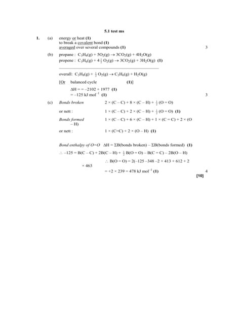 A Level Chemistry Practice Questions Answers