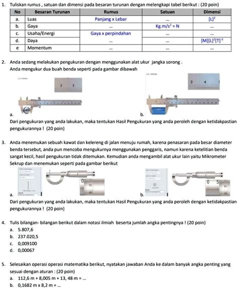 Solved Mohon Dibantu Kaasebelumnya Terima Kasih Tuliskan Rumus Satuan