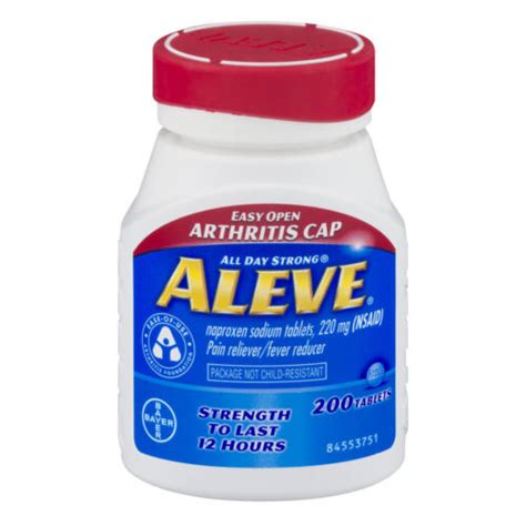 Aleve Tablets Mg Naproxen Sodium Nsaid E Z Open Arthritis Cap