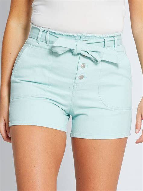 Short En Denim Avec Ceinture Bleu Kiabi 15 00