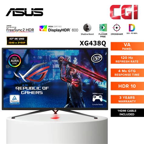 ASUS 43 XG438Q ROG STRIX 4K 120HZ HDR 600 VA Freesync Speaker Large