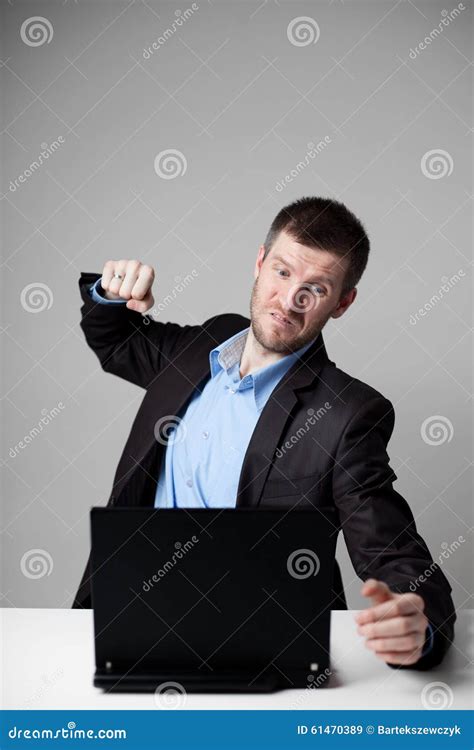 Angry Man Hitting Wall Royalty Free Stock Photo Cartoondealer