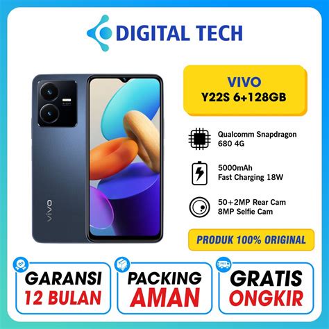 Jual VIVO Y22 6 128 GB 6GB Extended RAM 5000mAh Garansi Resmi 1 Tahun