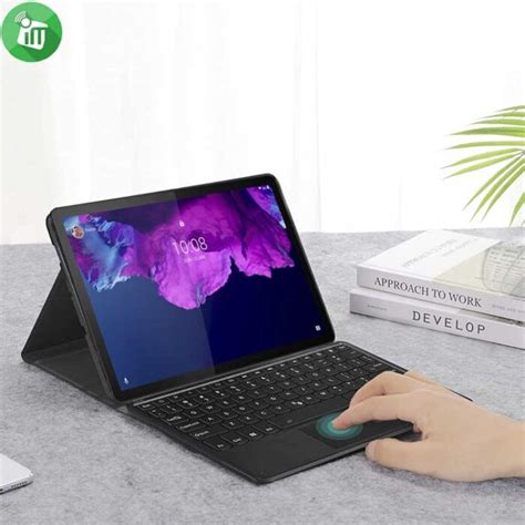 LX11T Smart Bluetooth Keyboard Leather Case With Touchpad And Light For