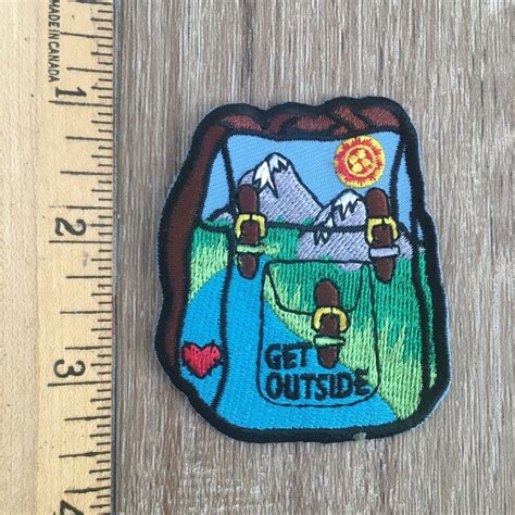 Get Outside Backpack Patch Iron On And Or Sew On Etsy