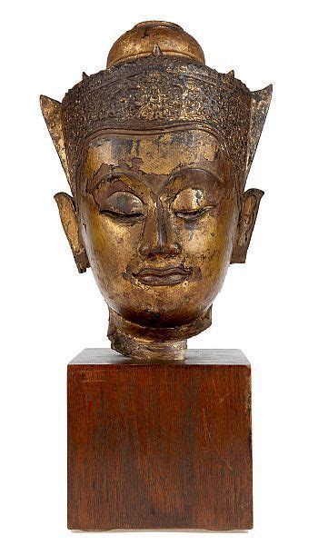 Head Of Buddha Radja Gautama Shakyamuni Apparition With Royal Mukuto