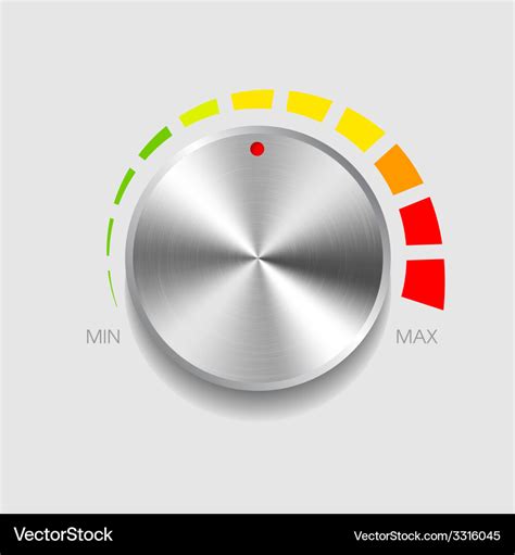 Volume button with metal texture Royalty Free Vector Image