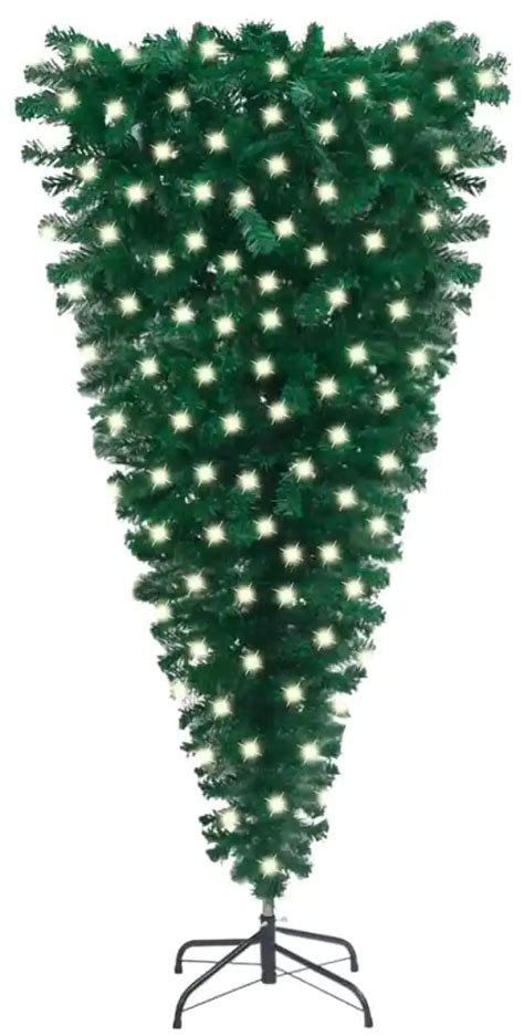 Árvore de Natal artificial invertida luzes LED 180 cm verde BIANO