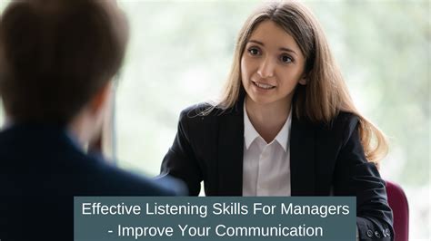 Effective Listening Skills For Managers Enhance Training