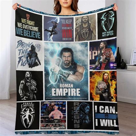 Custom Roman Reigns Blanket Wrestling WWE Blanket Fighter Golden Belt