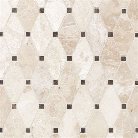 Crema Royal Clipped Diamond Ii Polished Marble Mosaic Polished Marble