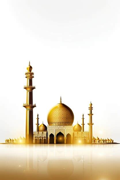 Premium AI Image | golden mosque and lanterns islamic