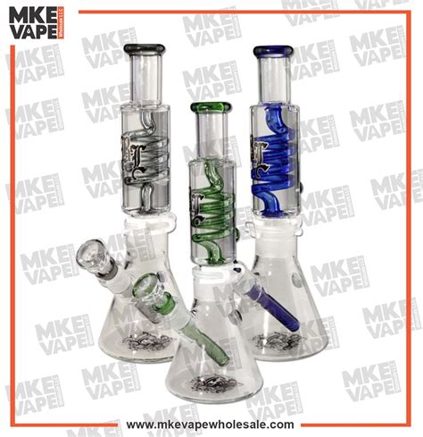 Inch Sprial Design Glass Beaker Waterpipe Msrp Each Mke