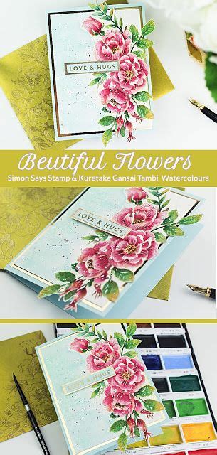 Beautiful Flowers No Line Coloring Kuretake Gansai Tambi Watercolours