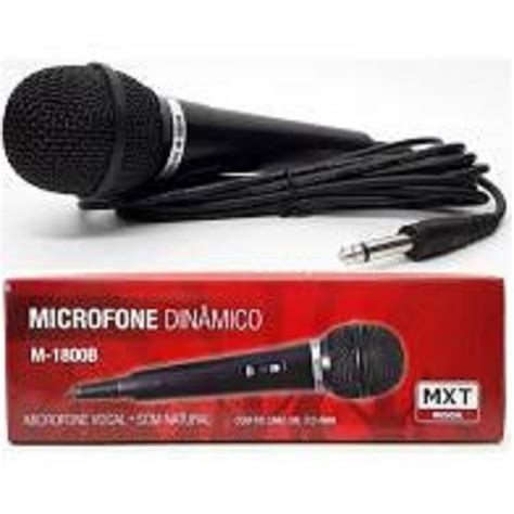 Microfone Dinamico Mxt M B Plastico Cabo Mts Duque Eletr Nica