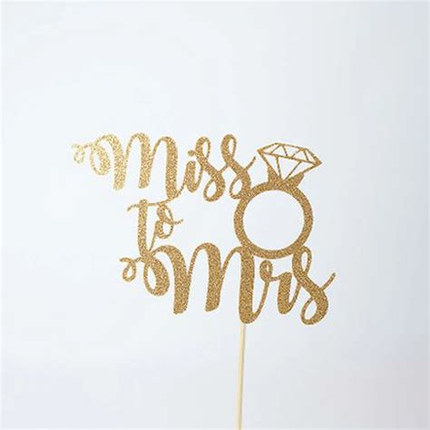 Wedding Cake Topper Miss To Mrs Cake Topper Engagement Topper Bridal