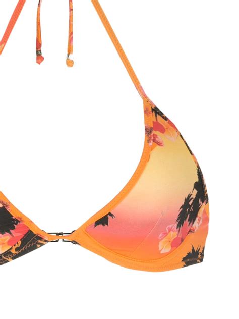 Amir Slama Print Ilha De Hibiscus Bikini Set Farfetch