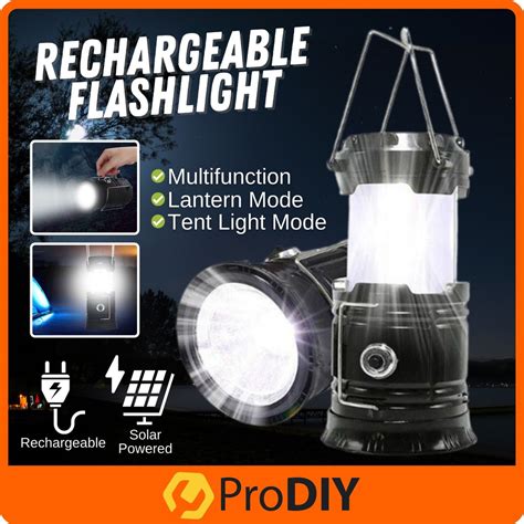 Rechargeable In Solar Ultra Bright Led Camping Flashlight Lampu