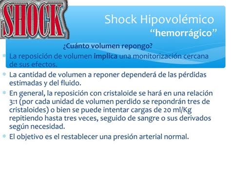 Reanimación Con Fluidos Shock Hipovolémico Cicat Salud Ppt