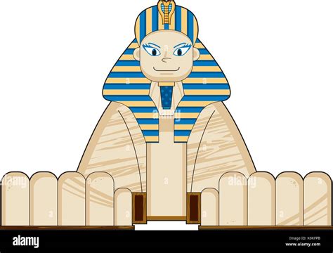 Cartoon Ancient Egyptian Sphinx Of Giza Vector Illustration Stock