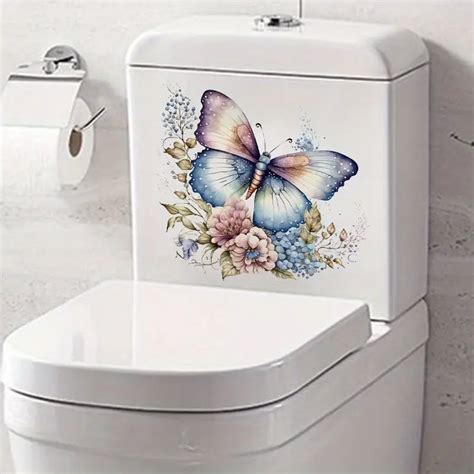 Floral Butterfly Toilet Seat Decal Waterproof Self Adhesive Temu Australia