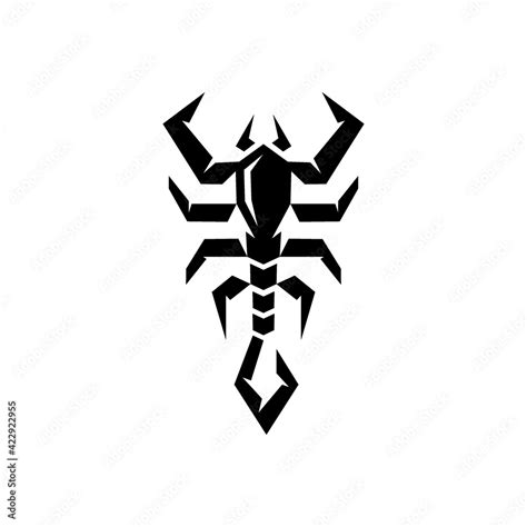 Edgy Scorpion Logo Line Abstract Zodiac Sign Sharp Scorpio Tribal